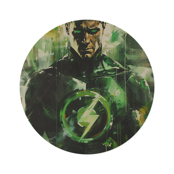 "Embrace Your Inner Superhero" Green Lantern Round Rug