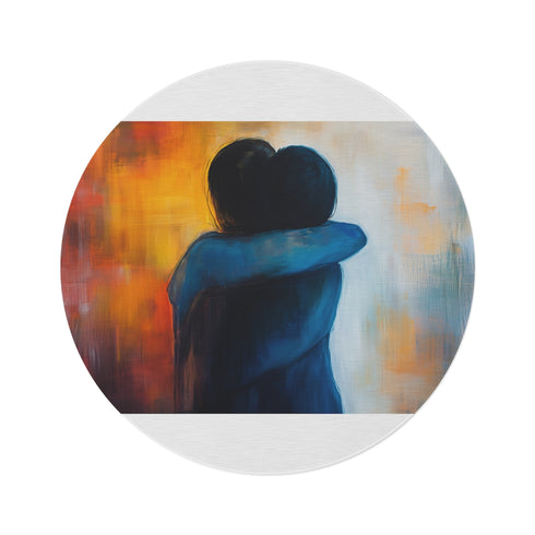 "Embrace Yourself Round Rug: Find Comfort in Your Own Arms"