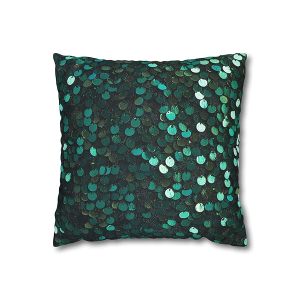"Emerald Bliss Sequin Pillowcase: Luxe Texture"