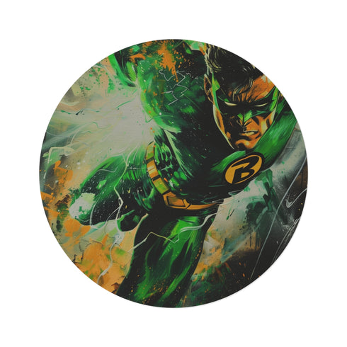 "Emerald Glow Round Rug"