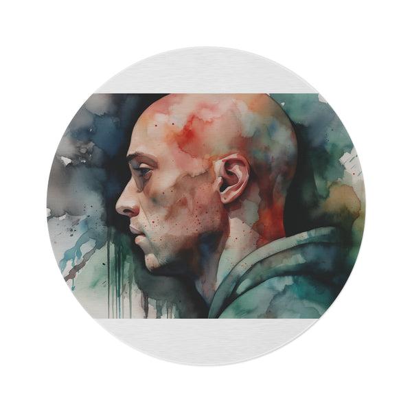 Eminem Watercolor Round Rug: Hip-Hop Chic