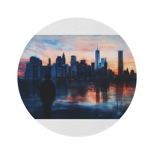 "Empire City Round Rug: Chic Urban Style"