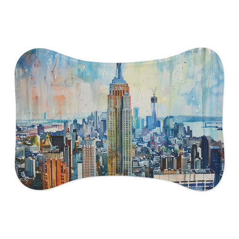 Empire State Watercolor Pet Mat