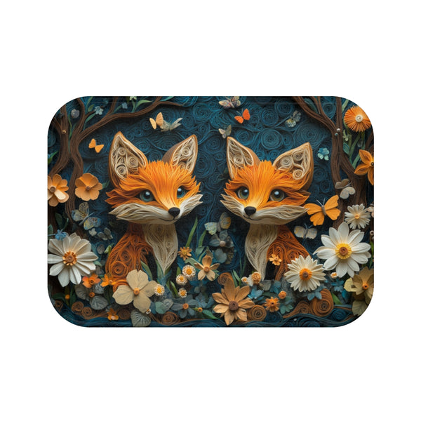 "Enchanted Baby Fox Forest Bath Mat"