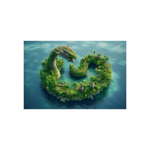 Enchanted Dragon-Shaped Tropical Island