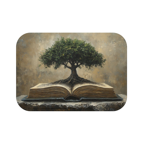 "Enchanted Forest Book Bath Mat"