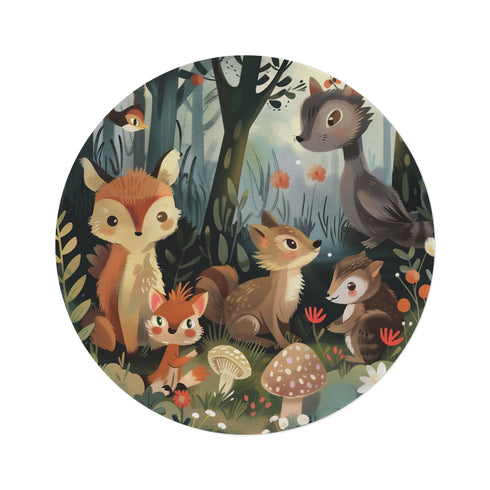 Enchanted Forest Woodland Creatures Rug