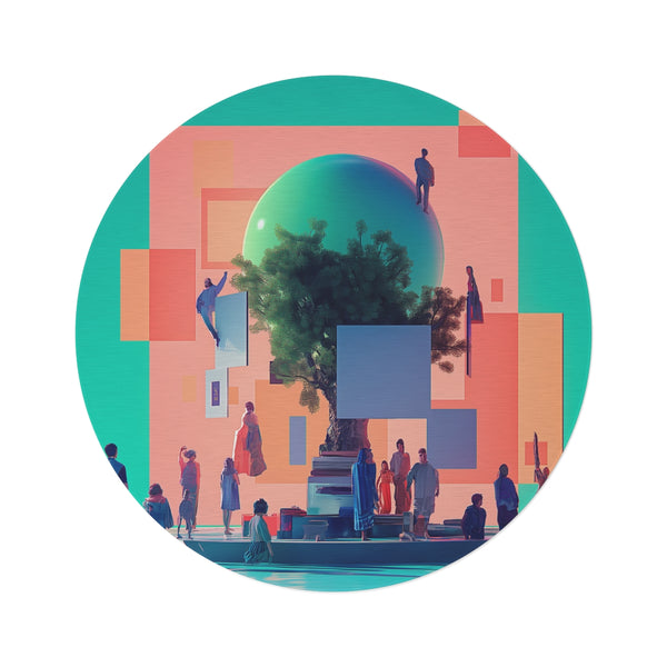 "Enchanted Glowing Tree Round Rug"