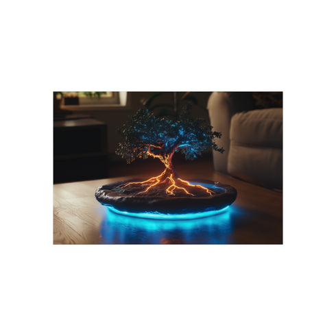 "Enchanted Levitating Tree Glowing Roots"
