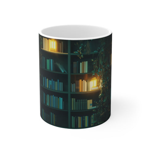 Enchanted Library Glowing Books Mug