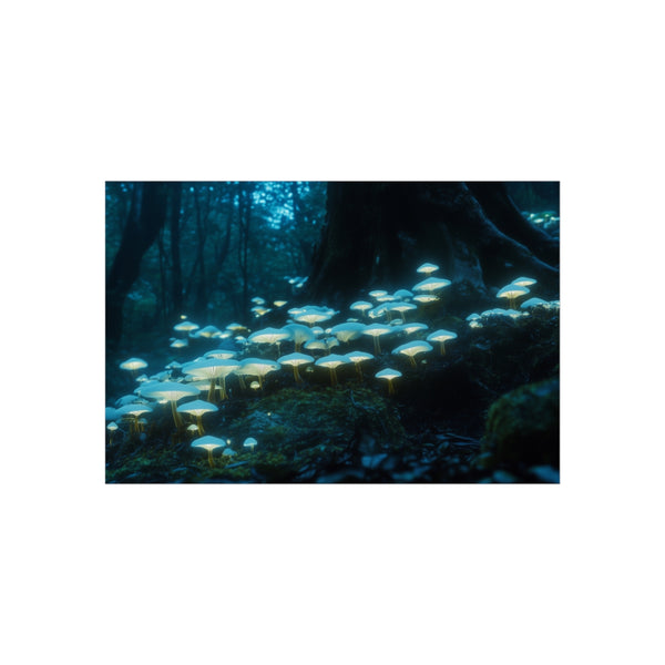 Enchanted Moonlit Forest Glowing Mushrooms