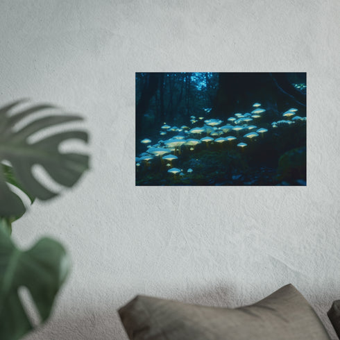 Enchanted Moonlit Forest Glowing Mushrooms