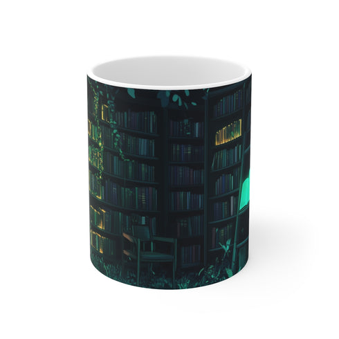 Enchanted Overgrown Library Glowing Mug