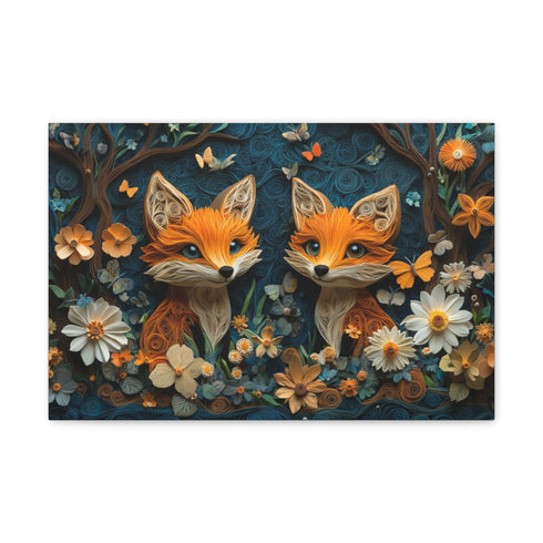 "Enchanting Baby Foxes in Forest"