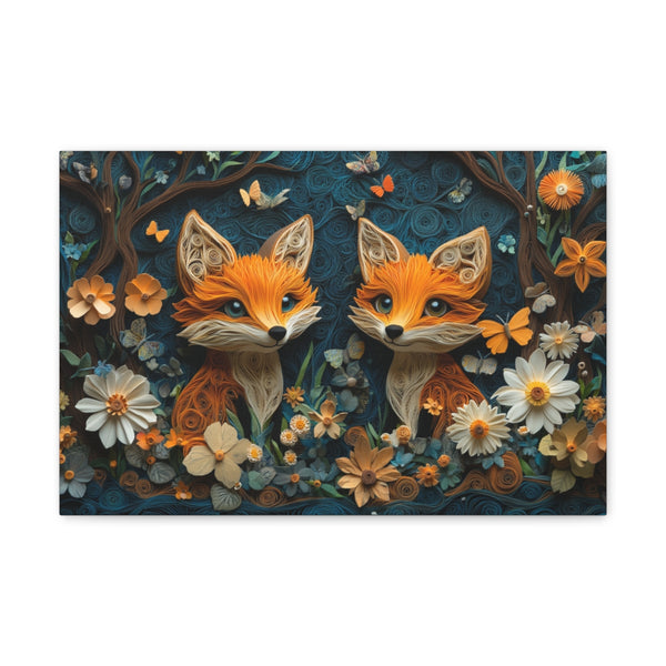 "Enchanting Baby Foxes in Forest"