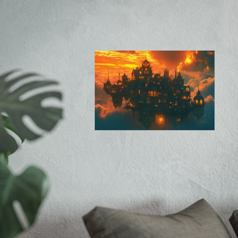 Enchanting Cyber Village Cloud Flames