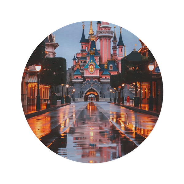 "Enchanting Disney Castle Round Rug"
