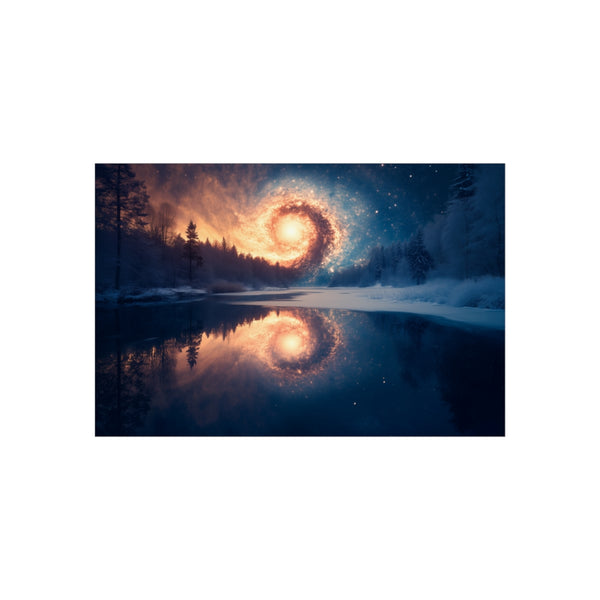 "Enchanting Frozen Lake Spiral Galaxy"