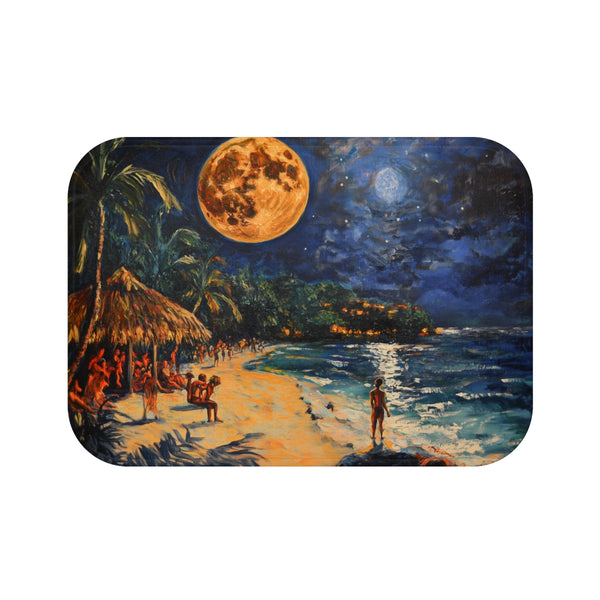 "Enchanting Full Moon Beach Mat"