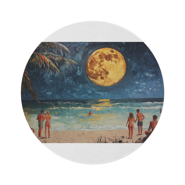 "Enchanting Full Moon Beach Rug"