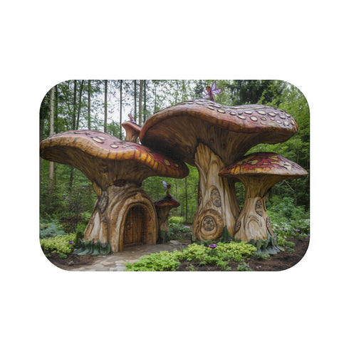 Enchanting Giant Mushroom Fairy Bath Mat