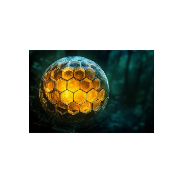 "Enchanting Glowing Honeycomb Planet Poster"