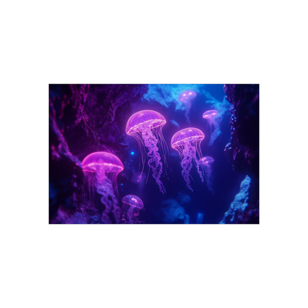 "Enchanting Glowing Jellyfish Swarm Poster"