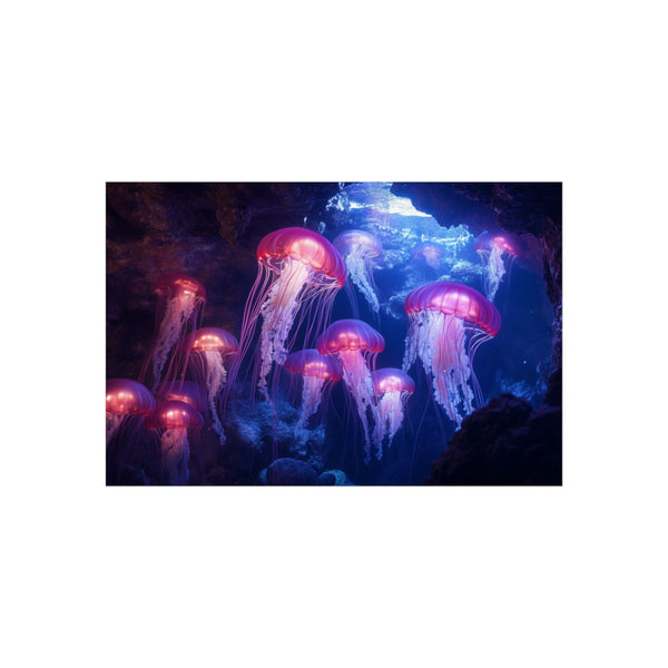 "Enchanting Jellyfish Swarm Crystal Cave"