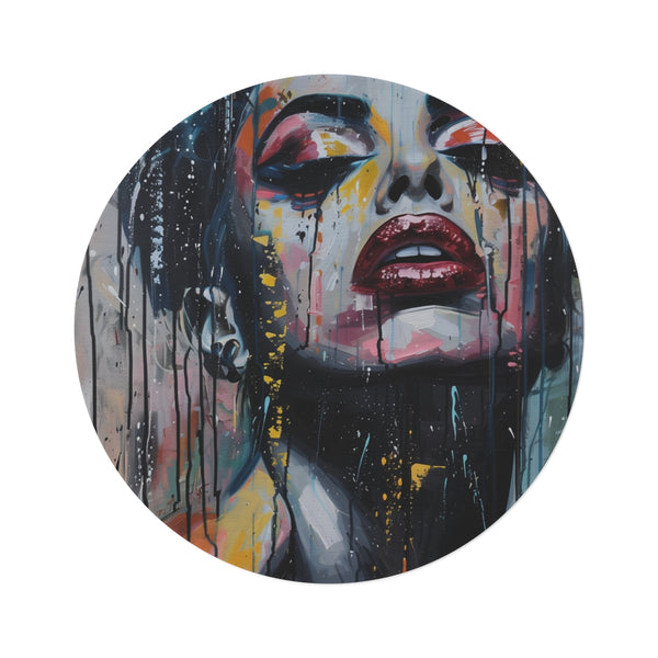 "Enchanting Lady's Round Rug"