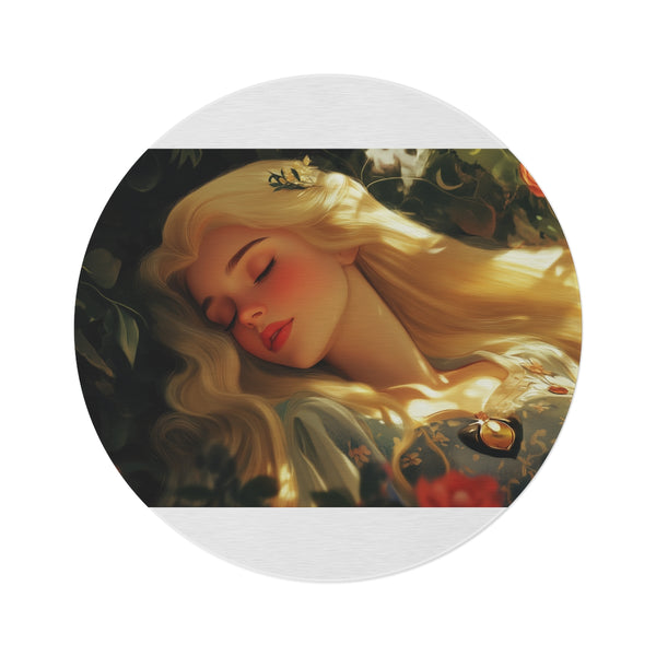 "Enchanting Sleeping Beauty Round Rug"