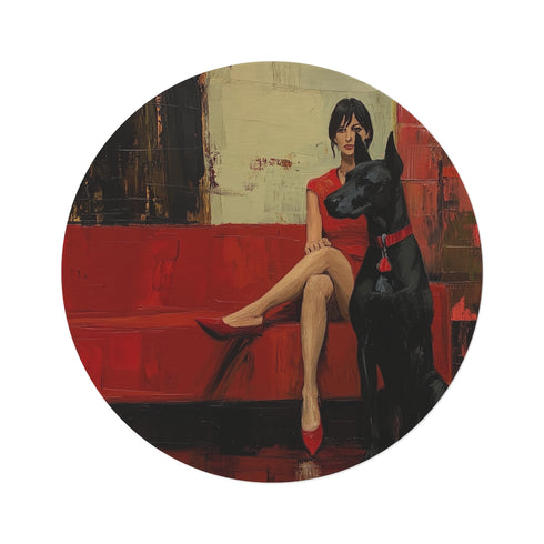 "Enchanting Woman Round Rug"
