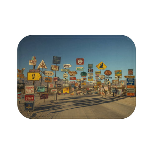 "Endless Sign Desert Road Bathmat"