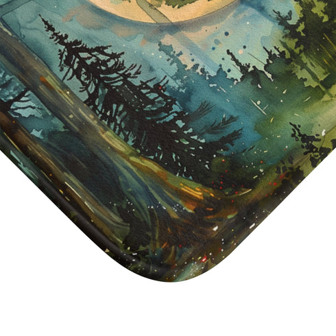 Endor Moon Star Wars Luxury Memory Foam Bath Mat - Microfibre Texture Close-Up