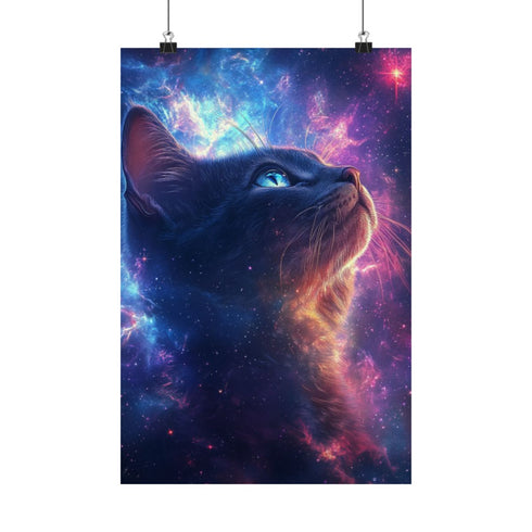 "Enigmatic Feline: Cosmic Cat Creation"
