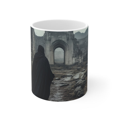 Enigmatic Ruins Cloaked Figure Mug