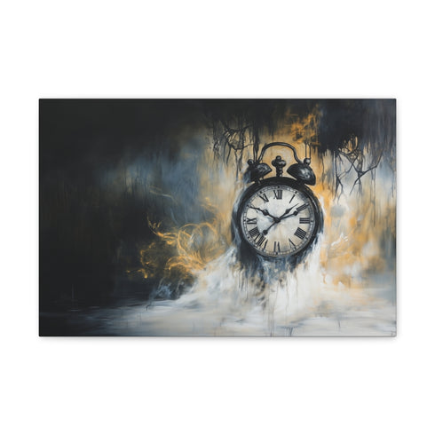 "Ephemeral Time: Melting Clock Canvas"