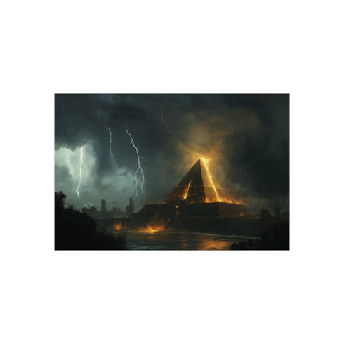 "Epic Electric Pyramid Storm Visual"