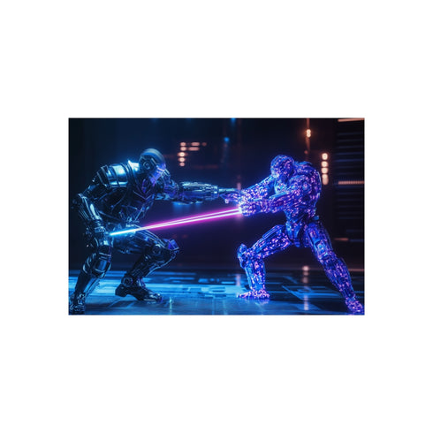 "Epic Robot Knight Hologram Duel"