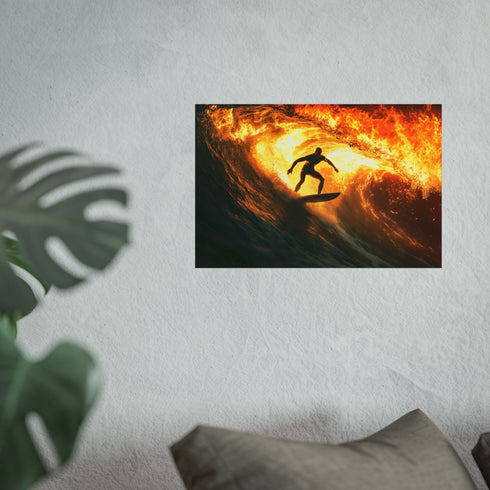 Epic Surfer Conquers Fiery Waves