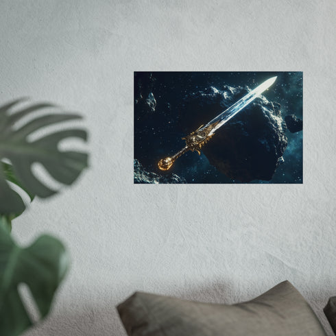 Epic Sword Embedded in Asteroid