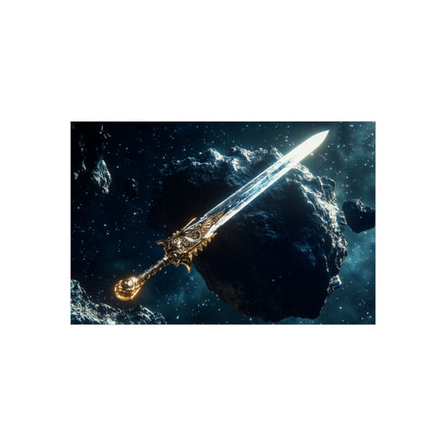 Epic Sword Embedded in Asteroid