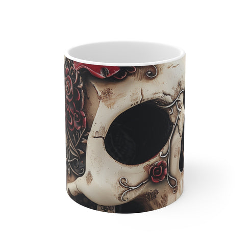 "Eternal Elegance Gothic Skull Mug"
