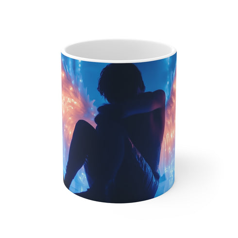 Ethereal Fallen Angel Glowing Wings Mug
