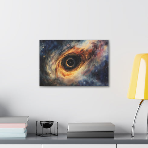 Ethereal galaxy vortex watercolor canvas art.