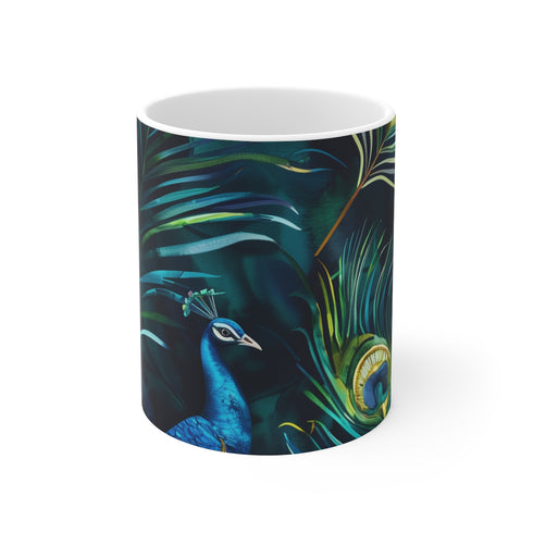 "Exotic Peacock Feathers Coffee Mug"