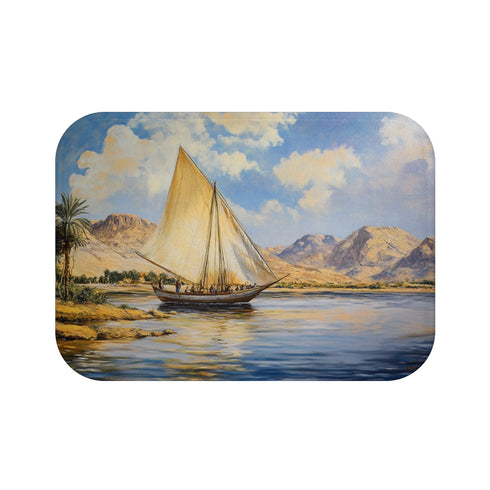 "Exotic River Nile Felucca Bath Mat"