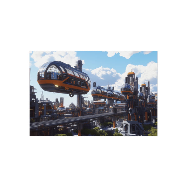 "Explore Futuristic City Floating Trains"