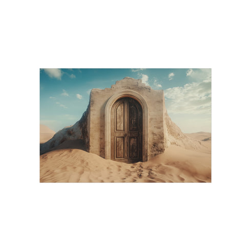 "Explore Mysterious Desert Ancient Door"