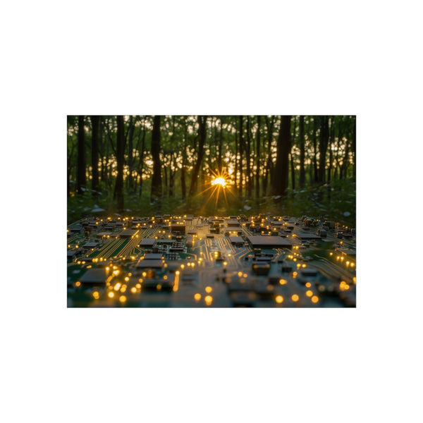 "Explore Technology: Circuit Board Sunrise"