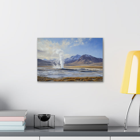 Vibrant Atacama Desert Geyser Canvas Print: 18" x 12" 1.25"